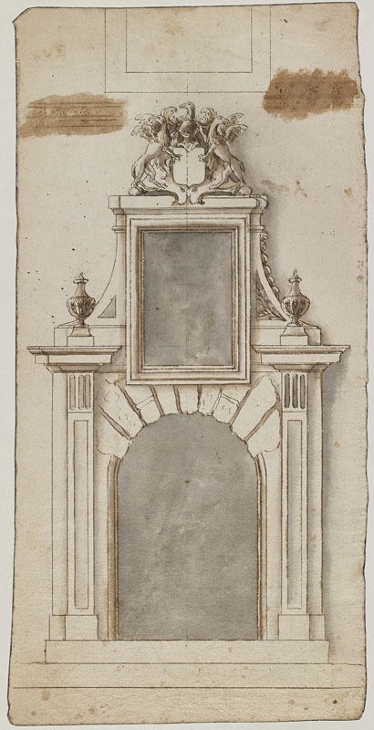 Porte monumentale surmontée d'un écusson tenu par deux griffons (Titre attribué), Jean Dubois, 3e quart 17e siècle