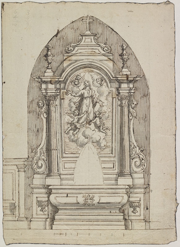 Autel avec l'Asssomption de la Vierge (Titre attribué), Jean Dubois, 2e moitié 17e siècle