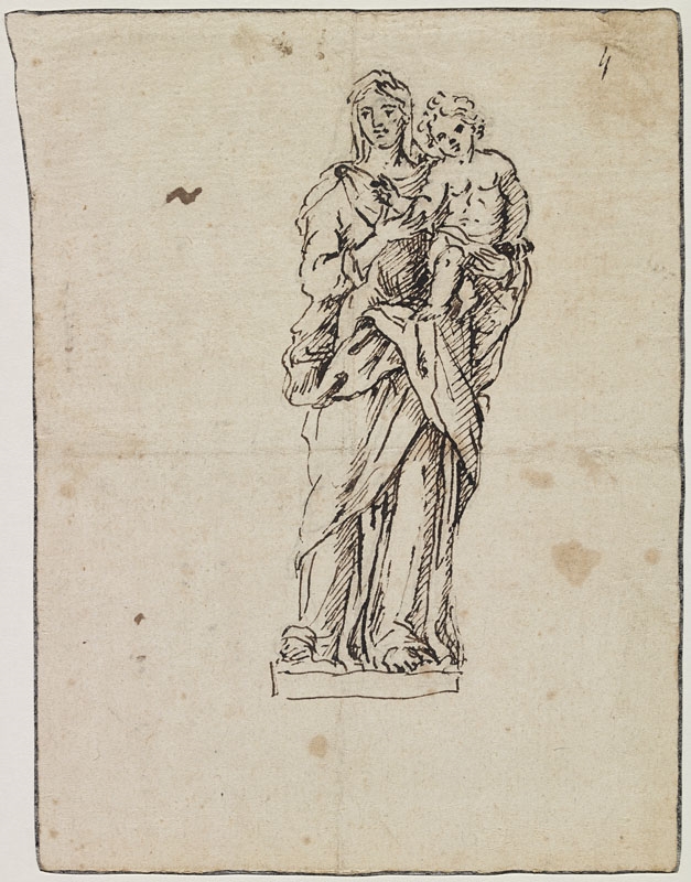 Statue d'une Vierge à l'Enfant (Titre attribué), Jean Dubois, 2e moitié 17e siècle