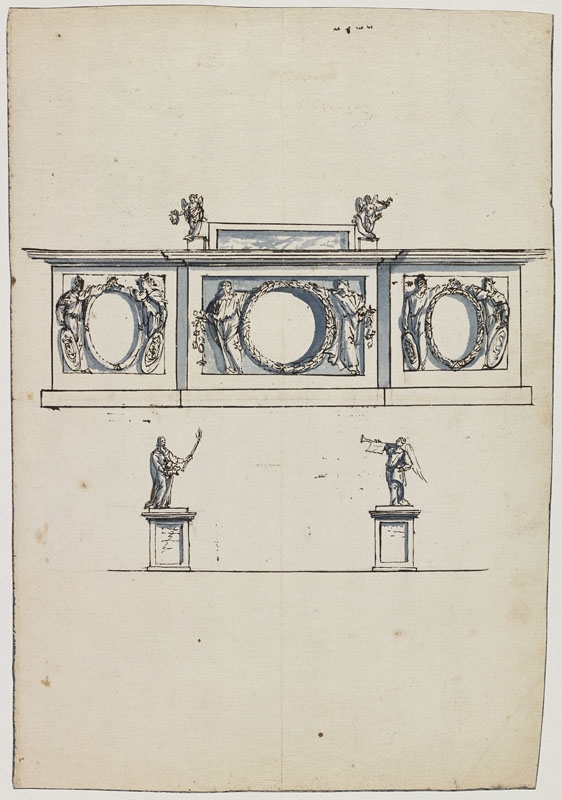 Couronnement d'architecture éphémère (Titre attribué), Jean Dubois, 2e moitié 17e siècle