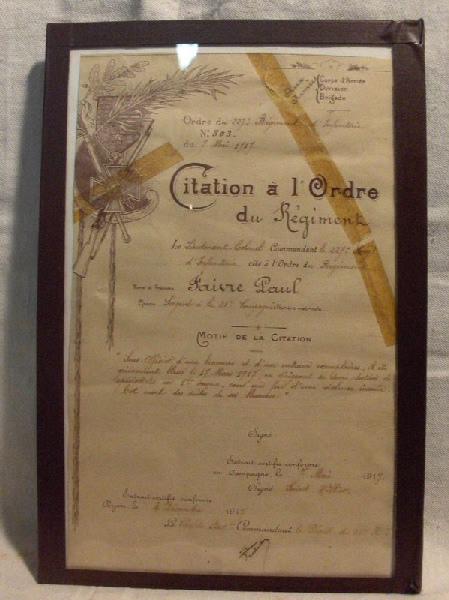 Citation à l'ordre du régiment_0