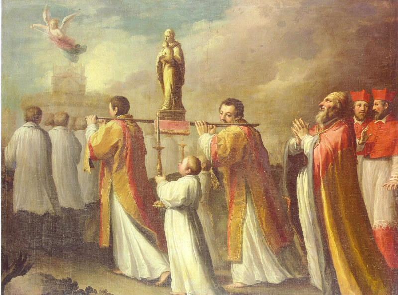 Saint Grégoire le Grand en procession vers le château Saint-Ange lors de la peste de Rome de 590_0
