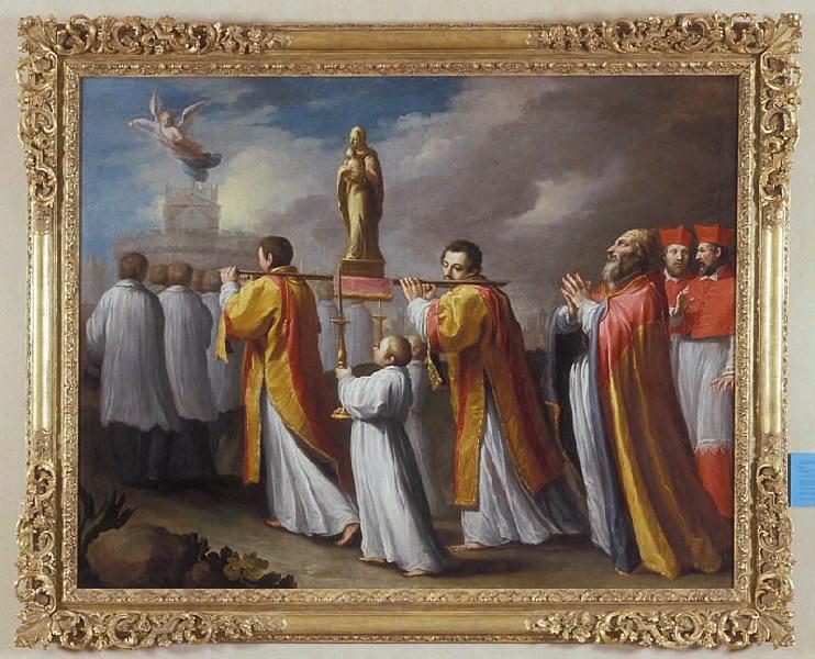 Saint Grégoire le Grand en procession vers le château Saint-Ange lors de la peste de Rome de 590_1