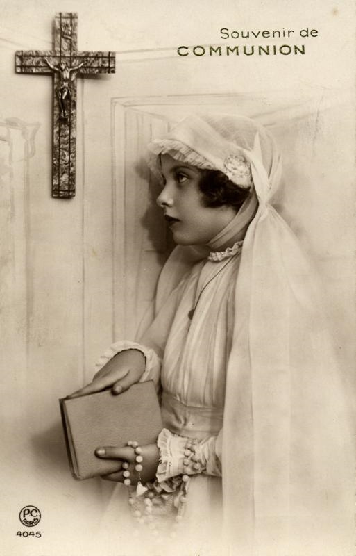 souvenir de communion;carte postale, P.C., 1937