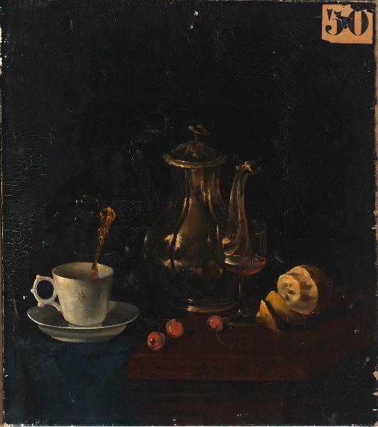 Nature morte, après le repas, Amédée Jullien, 1870