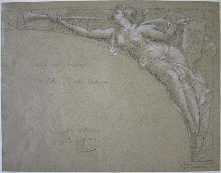 Esquisse d'une Renommée pour l'Hôtel de Ville de Paris, Joseph Felon, 1882