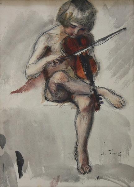 Le petit violoniste, Jules Emile Zingg, 1er quart 20e siècle
