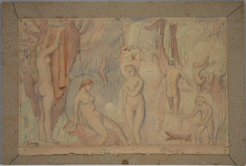Baignade, Jules Emile Zingg, 1er quart 20e siècle