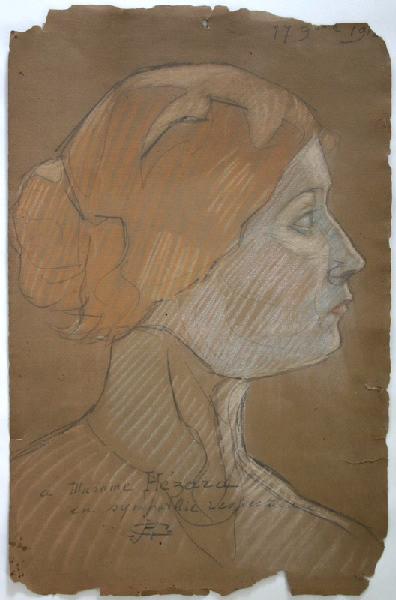 Portrait de femme de profil, Fernand Chalandre, 1912 /11 /12