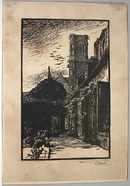 La tour de la cathédrale de Nevers vue de la maison Dasse, Fernand Chalandre, 1912