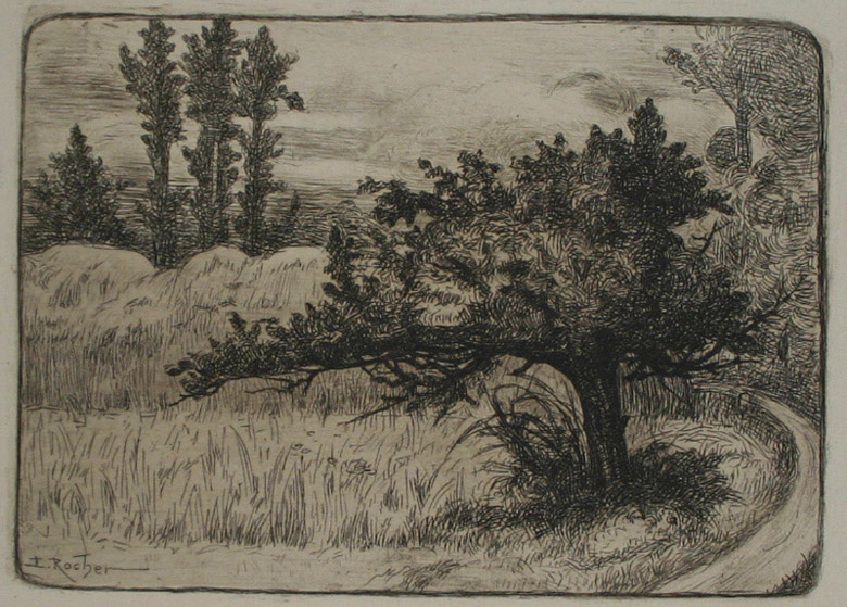 Paysage avec un arbre (arbre au premier plan), Edmond Rocher, 1906-1910