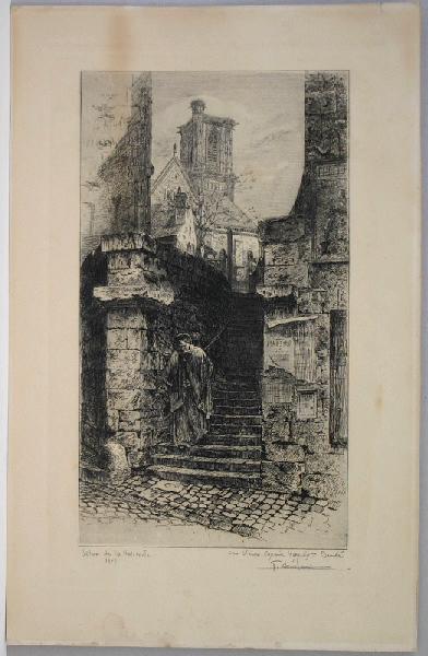 Les escaliers de la rue des Jacobins, Nevers, Fernand Chalandre, 1909