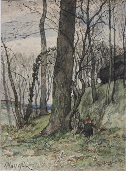 Paysage arboré animé, Henri Harpignies, 4e quart 19e siècle, 1er quart 20e siècle