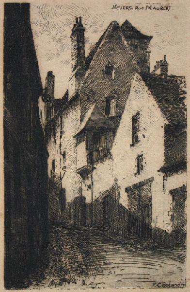 La rue Maubert à Nevers, Fernand Chalandre, 1er quart 20e siècle