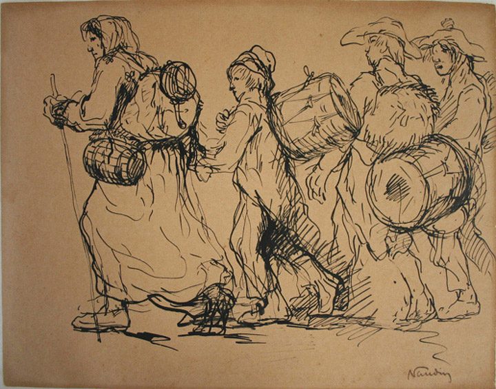 Les tambours et la cantinière, Bernard Naudin, 1er quart 20e siècle