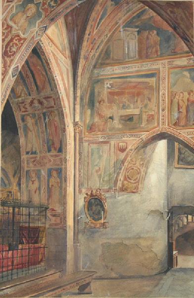 La basilique Saint-François d'Assise. Vue de l'intérieur, Félix Joseph Barrias, 1848