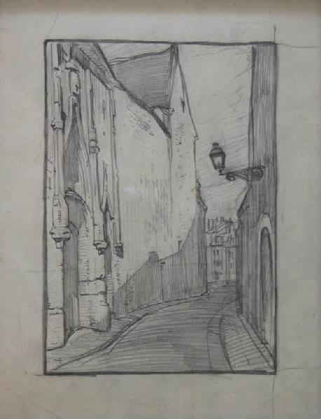 Nevers, la rue de l'Oratoire et le portail de la Chambre des Comptes, Fernand Chalandre, 1er quart 20e siècle