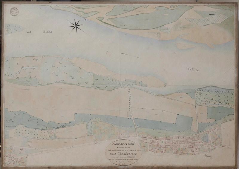 Carte de la Loire - Secteur de Bonny-sur-Loire, Auguste Grenier, 1850