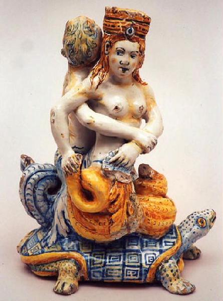 Triton et néréïde enlacés sur une tortue_0