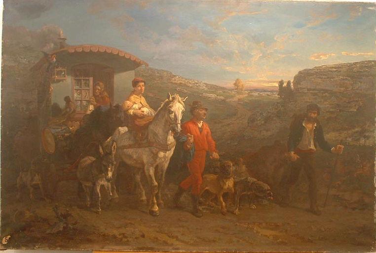 Saltimbanques en route (désignation du FNAC) ; Le départ des bohémiens (désignation du Conservateur de l'époque inscrite sur le registre des inventaires )_0