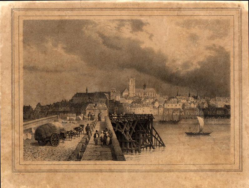Le pont de Loire à Nevers, Isidore Laurent Deroy, 1830