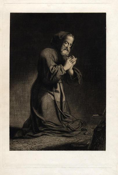 Moine en prière, 19e siècle