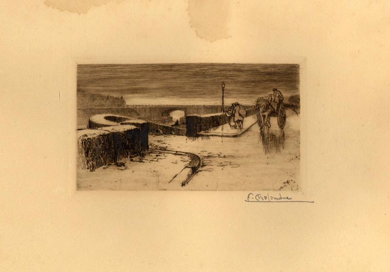 Le quai de Loire, effet de pluie, Fernand Chalandre, 1er quart 20e siècle