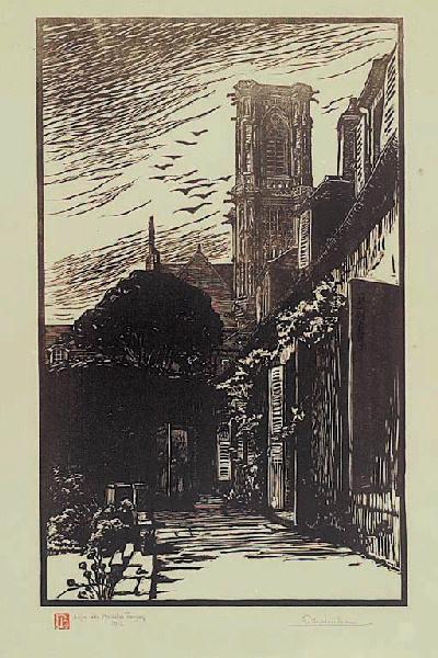 Tour de la Cathédrale Saint-Cyr, vue de la maison Dasse, Fernand Chalandre, 1912