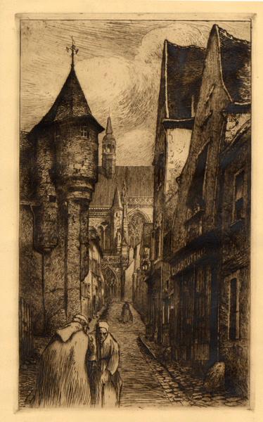 La tourelle du Père Martin et la rue de la Cathédrale, Fernand Chalandre, 1er quart 20e siècle
