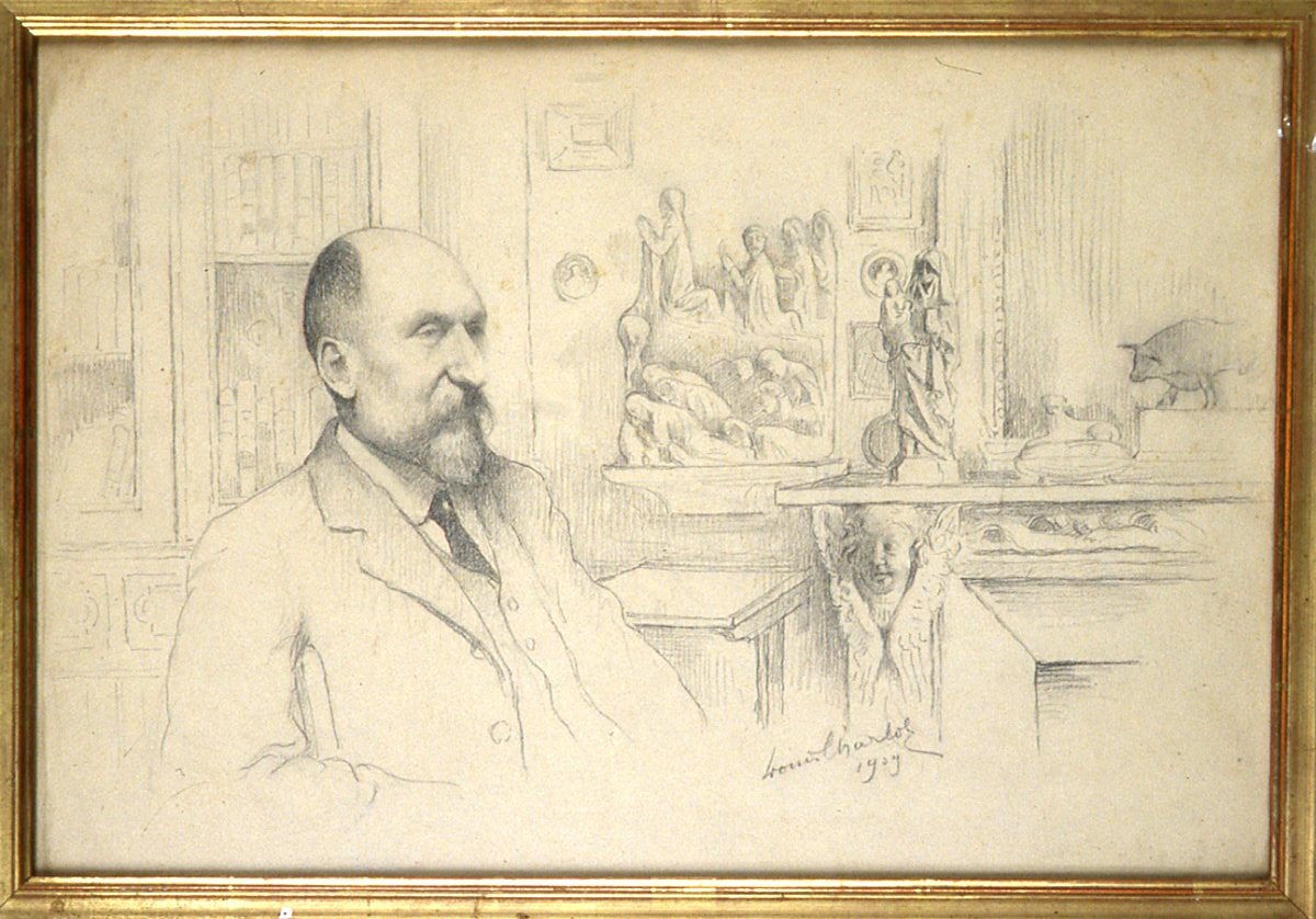 Portrait d'Eugène Chevalier dans son intérieur, Louis Charlot, 1909