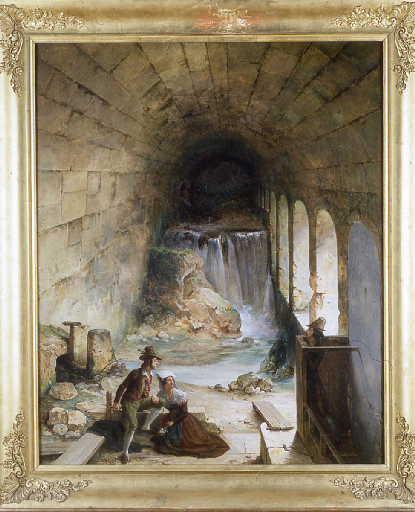 Intérieur voûté à Tivoli : les rivaux, Charles Marie Bouton, 1840