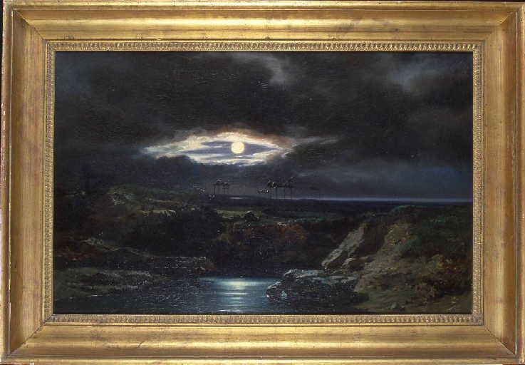 Cimetière africain au clair de lune, Edouard Auguste Nousveaux, 1845