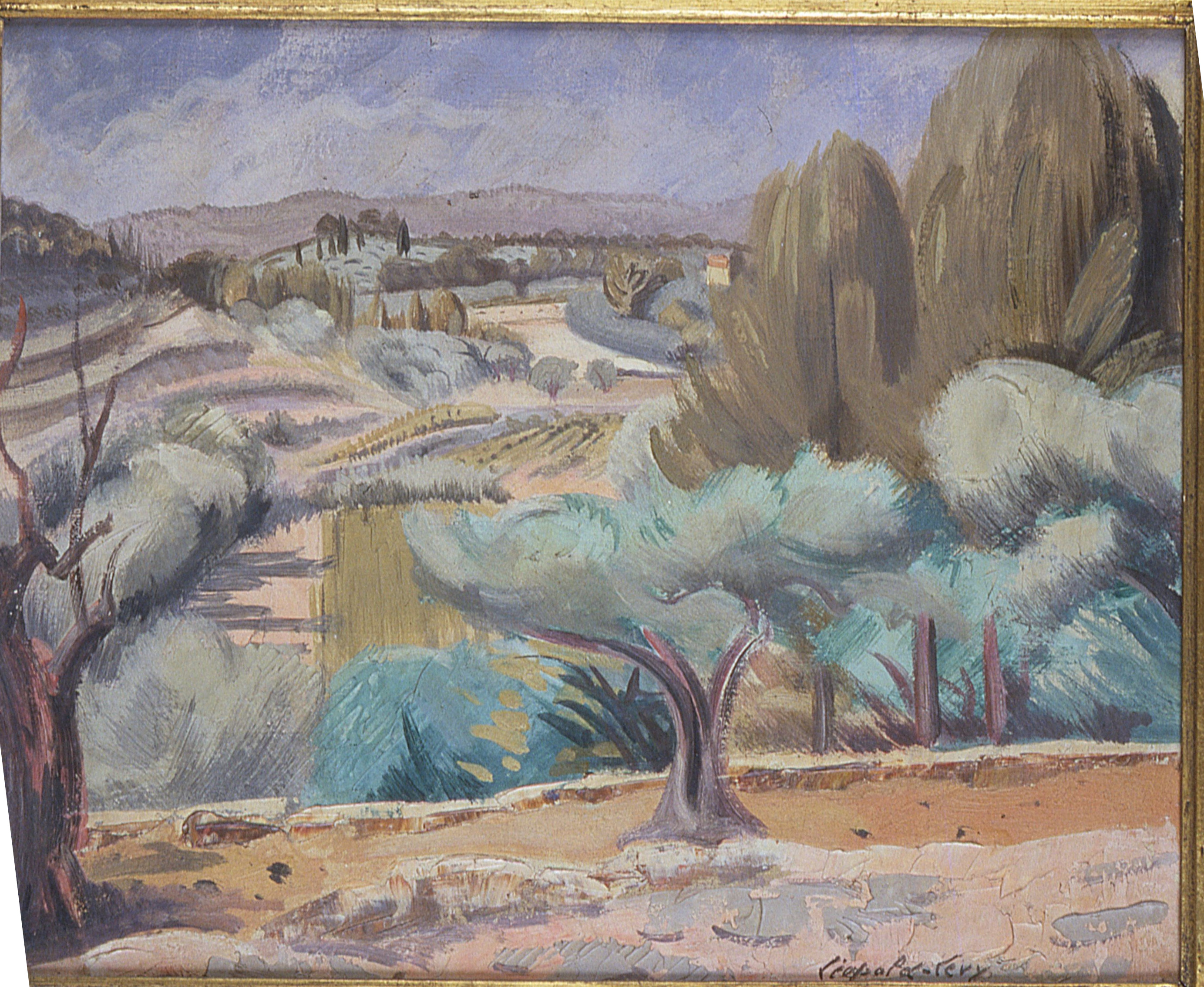 Paysage de Provence, Léopold Levy, 1ère moitié 20e siècle