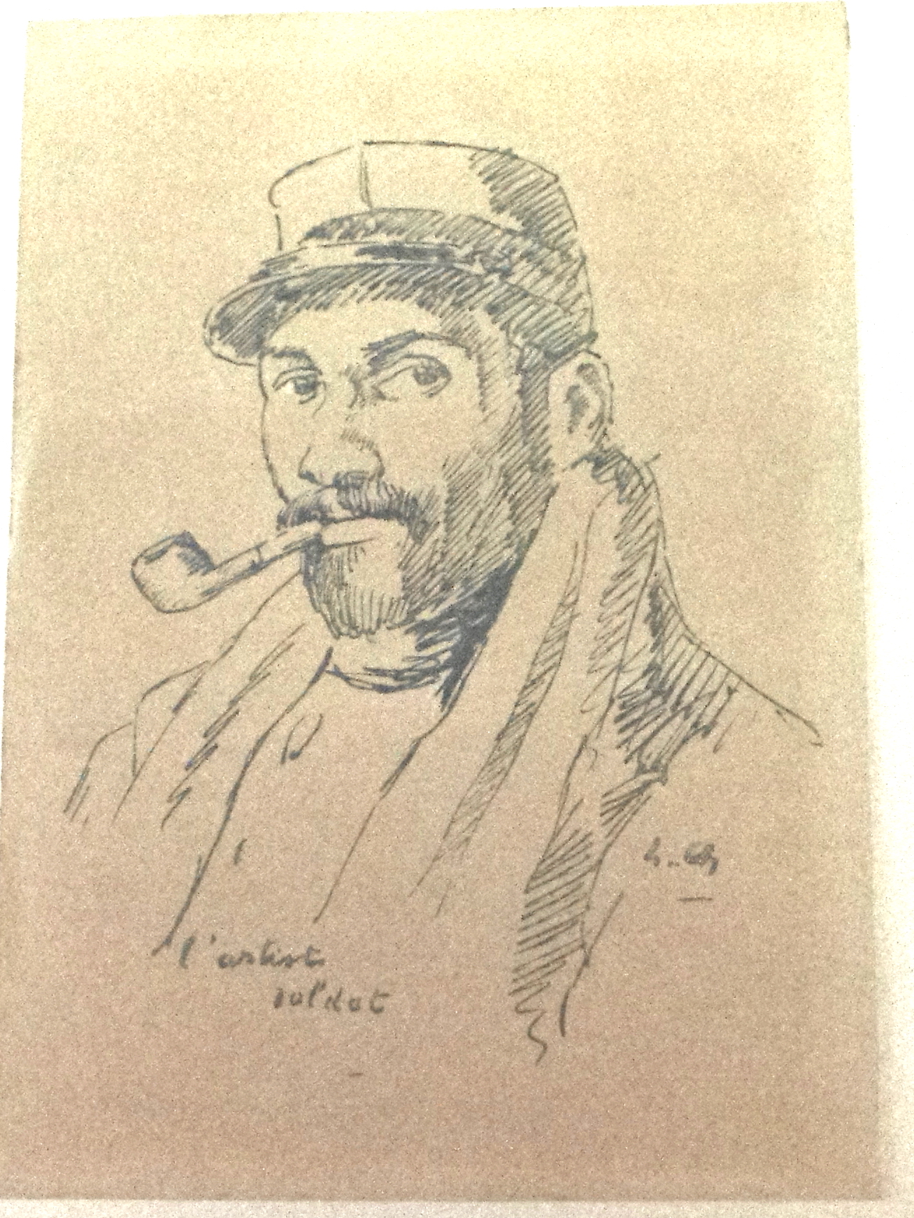 Autoportrait de l'artiste en soldat, Louis Charlot, 1ère moitié 20e siècle