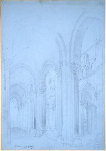 Vue du bas-côté ouest de la cathédrale d'Autun, Emile Sagot, 19e siècle