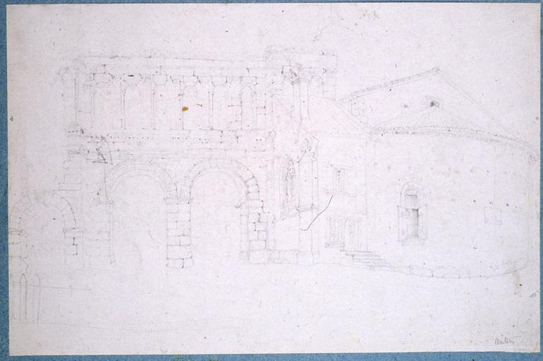 La porte Saint-André à Autun, Emile Sagot, 19e siècle
