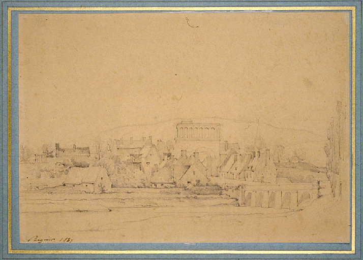 Vue du faubourg et de la porte d'Arroux à Autun_0