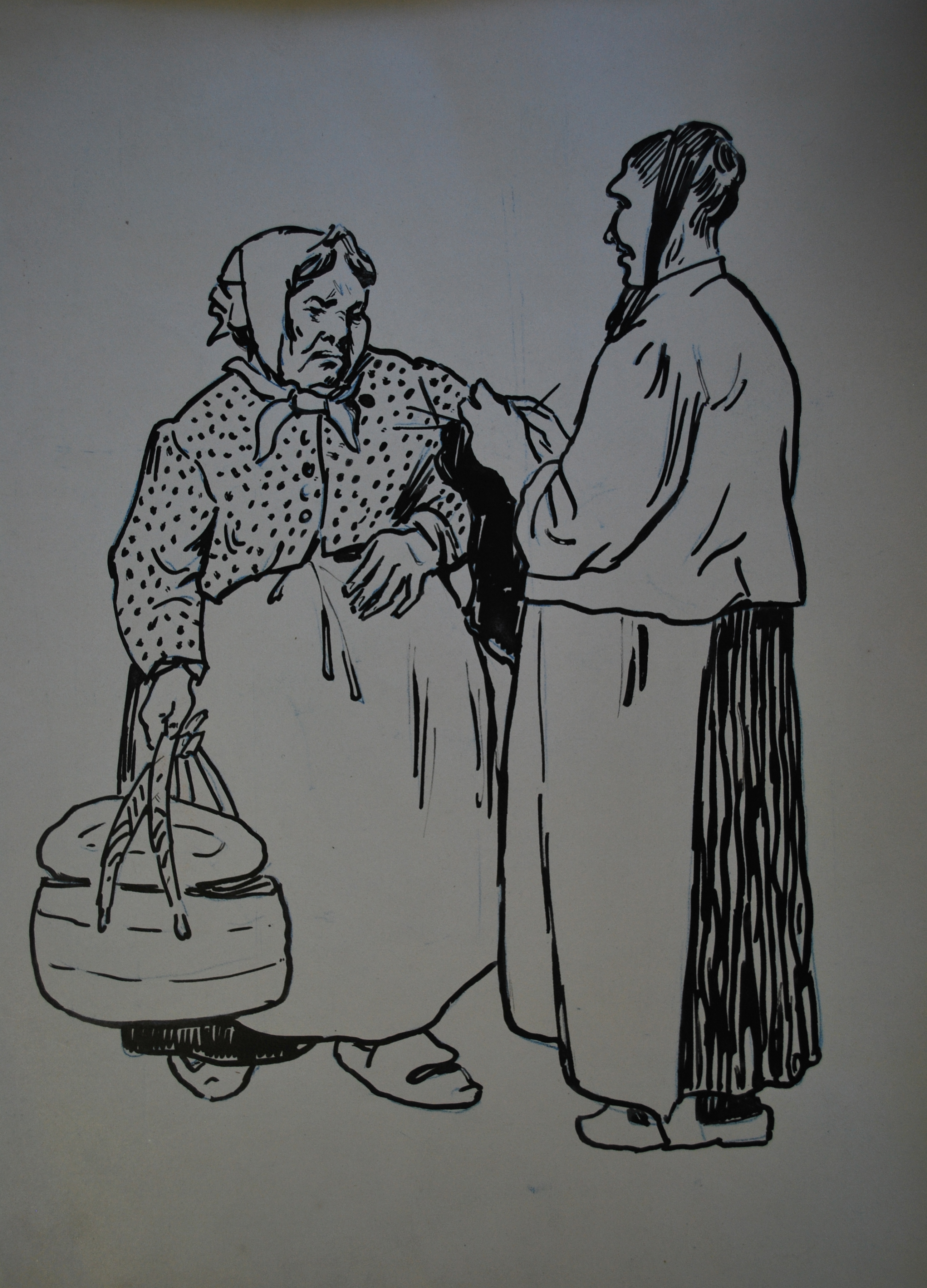 Deux paysannes ; Conversation sur le champ de foire (autre titre), Louis Charlot, 1ère moitié 20e siècle