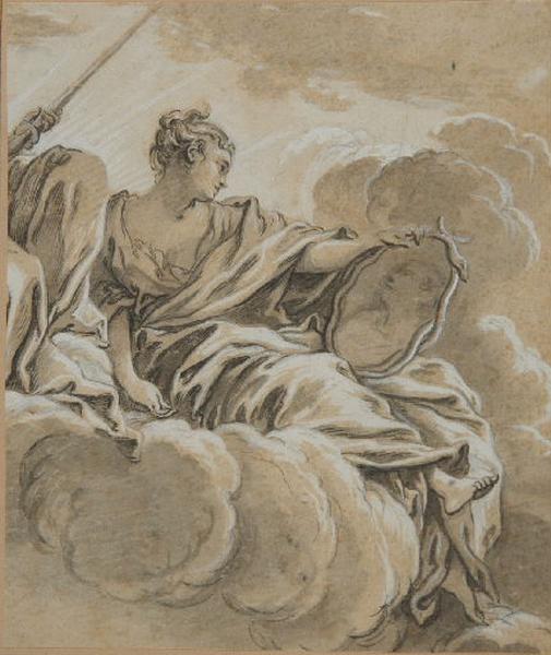 Figure allégorique au miroir, François Boucher, 1730-1735