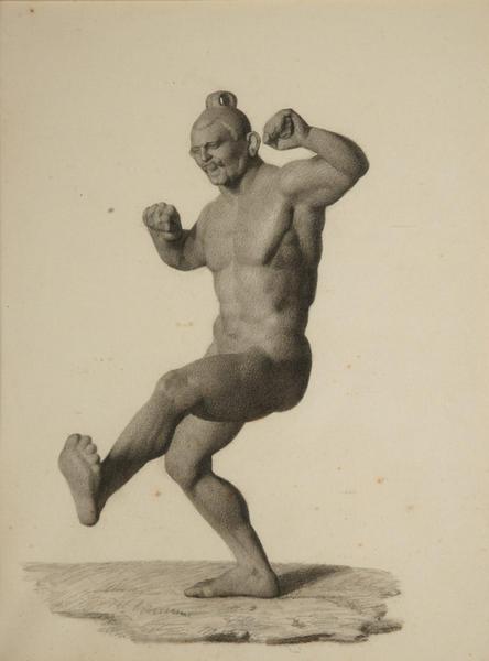 Dessin d'après un lutteur antique en bronze_0