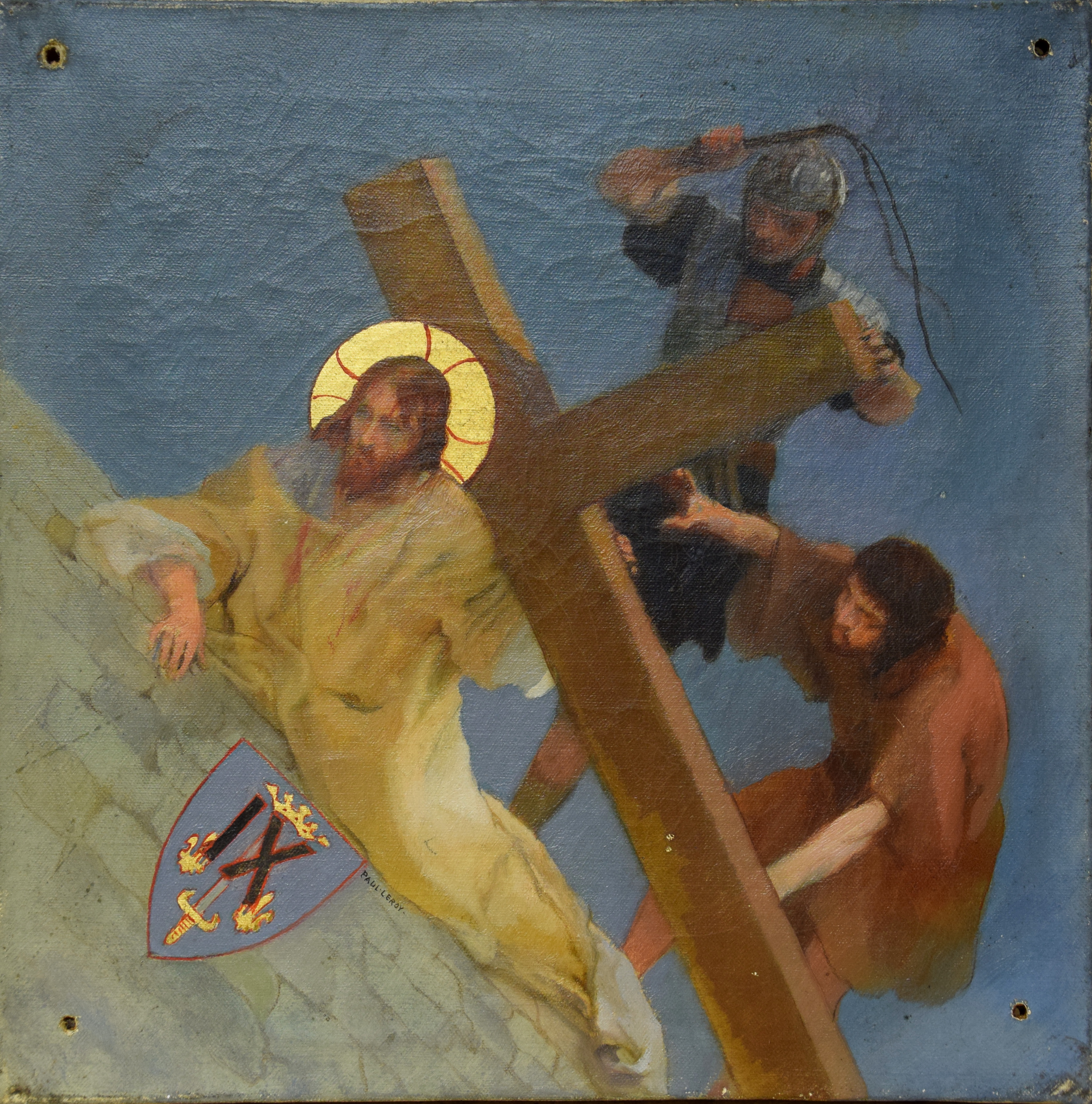 Chemin de croix 9e station : Jésus tombe pour la 3e fois, Paul Alexandre Alfred Leroy, 1915
