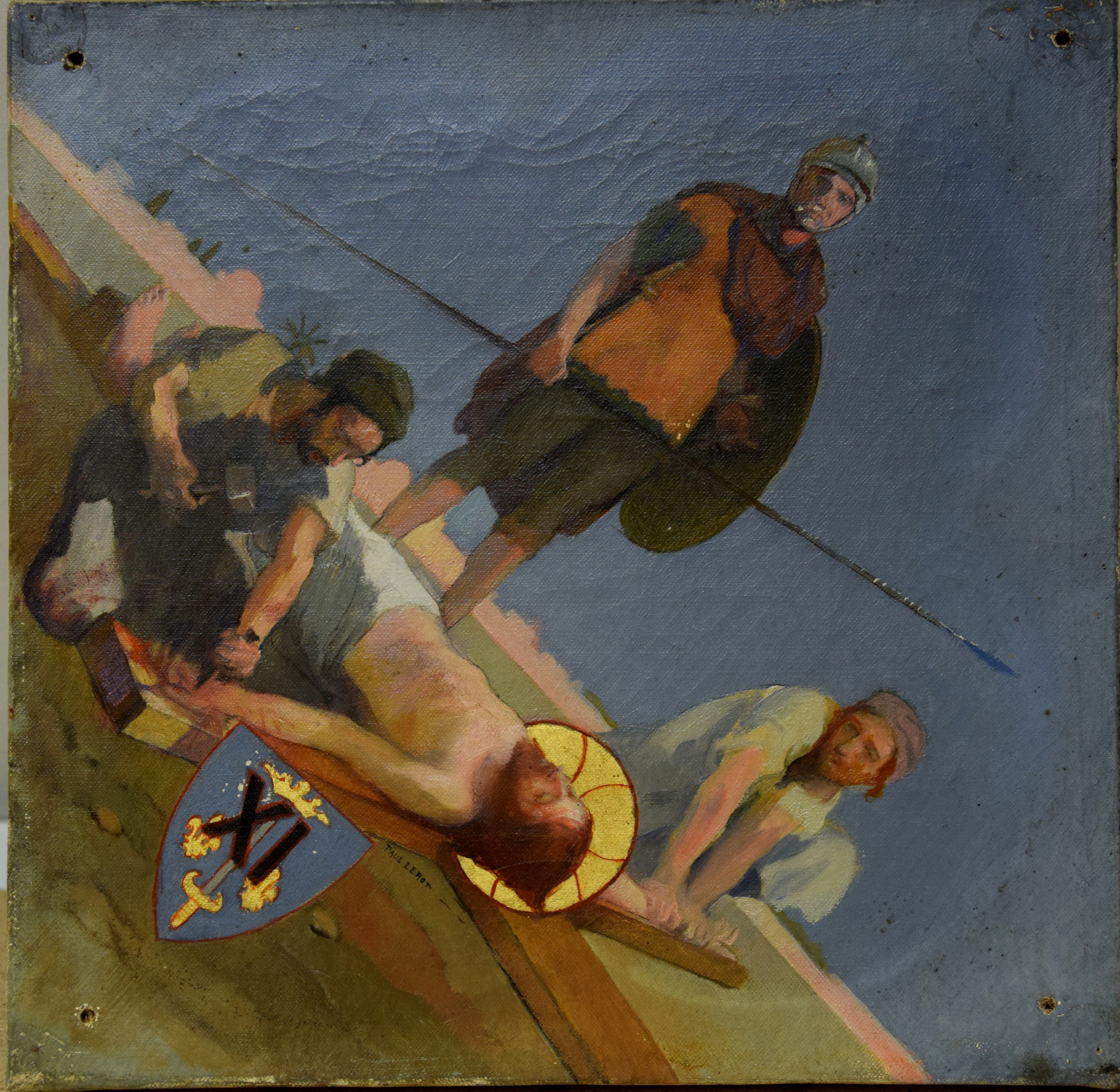 Chemin de croix 11e station : Jésus est attaché à la croix, Paul Alexandre Alfred Leroy, 1915