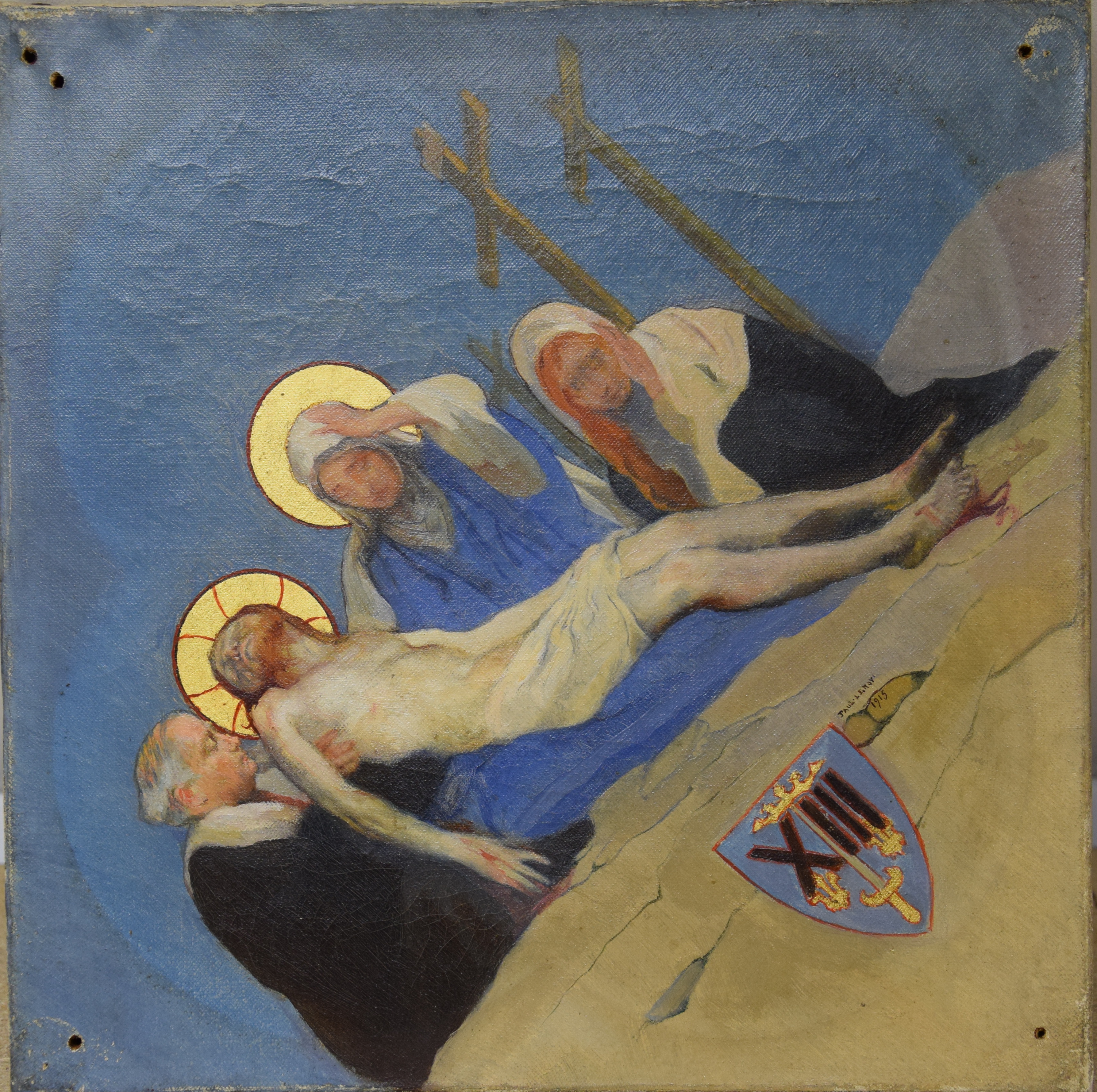 Chemin de croix 13e station ; Jésus est descendu de la croix et remis à sa mère, Paul Alexandre Alfred Leroy, 1915