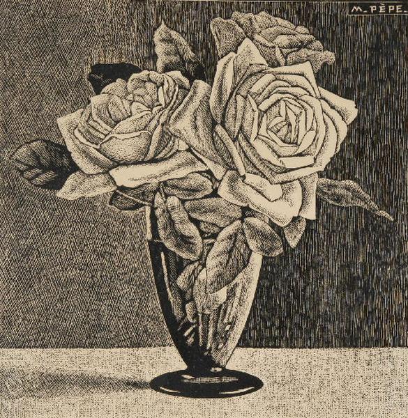 Vase de roses, Georges Marcel Pepe, 1ère moitié 20e siècle