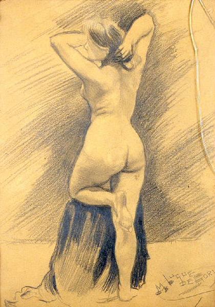 Le modèle, Manuel Luque De Soria, 4e quart 19e siècle, 1er quart 20e siècle
