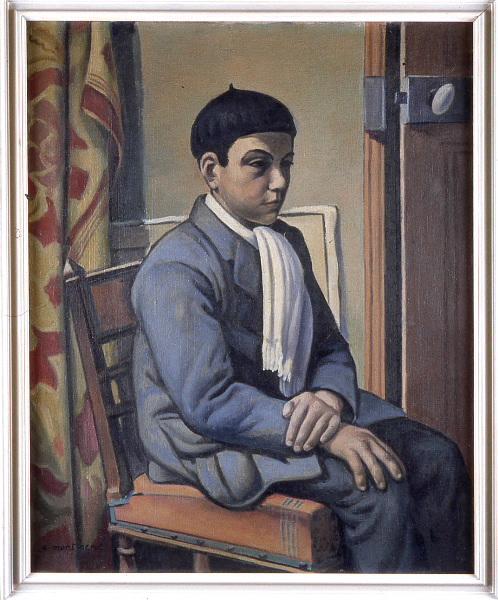 Portrait de Coco Montmerot ; Jeune homme au foulard blanc Portrait de Coco, frère de l'artiste (autre titre), Albert Montmerot, 1ère moitié 20e siècle