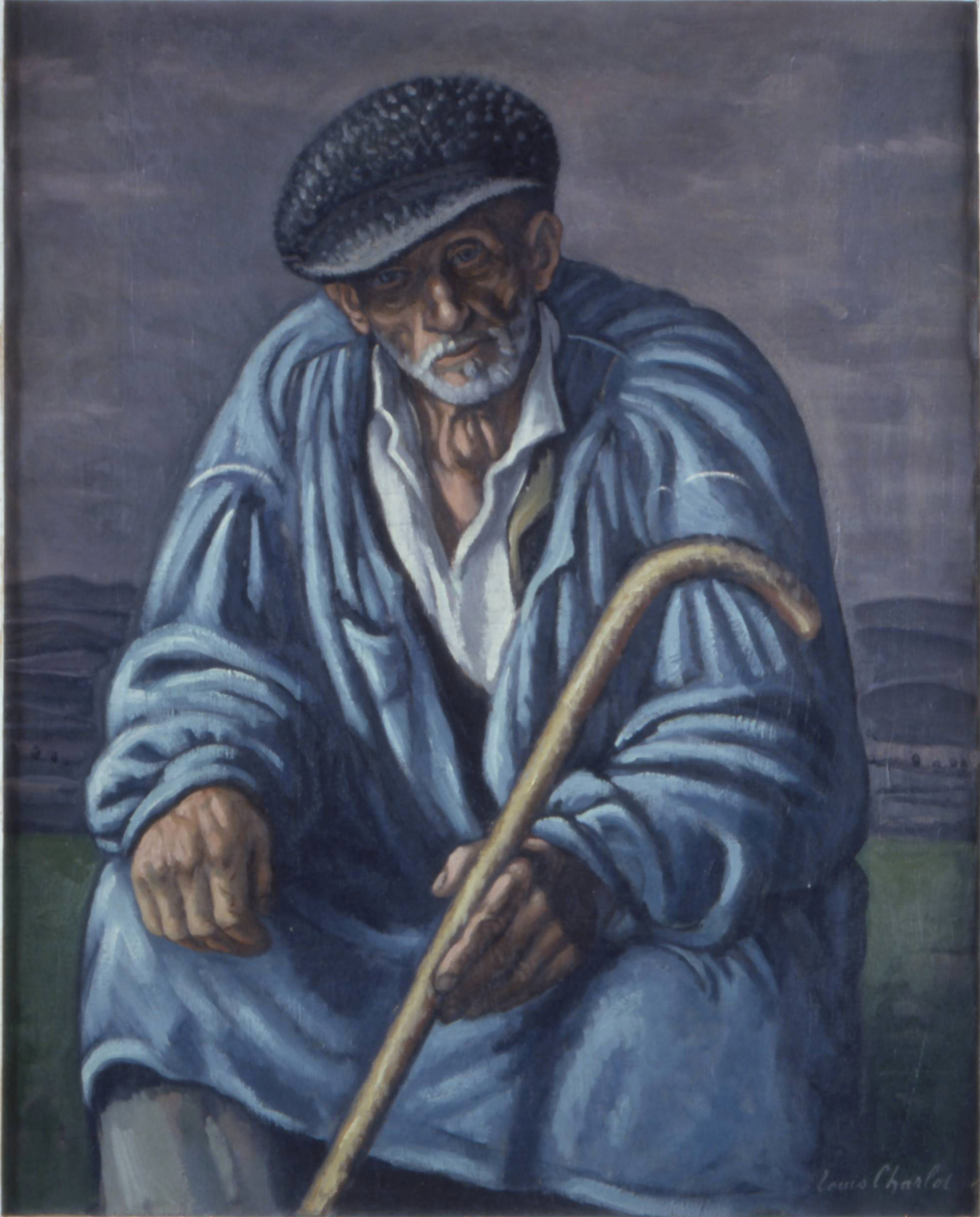 Vieux paysan assis, Louis Charlot, 1ère moitié 20e siècle