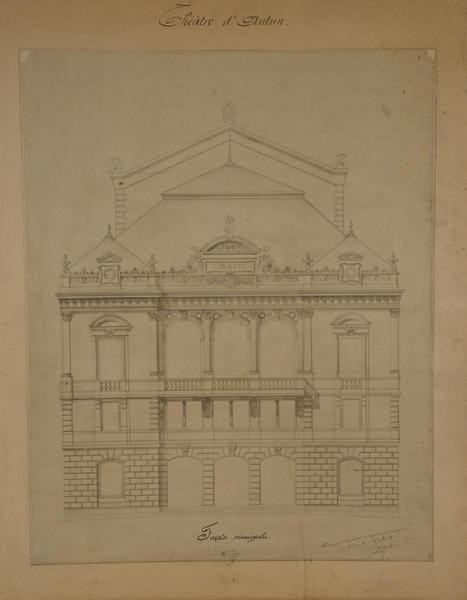 Elévation de la façade principale du Théâtre d'Autun_0
