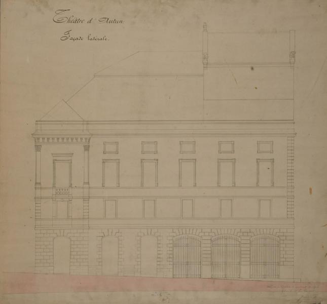 Elévation de la façade latérale Est du Théâtre_0