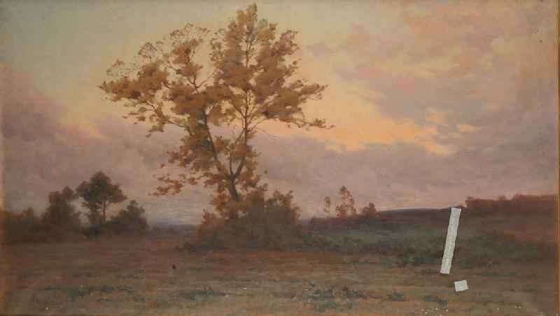 Chênes au crépuscule, Etienne de Martenne, 4e quart 19e siècle, 1er quart 20e siècle